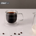 Double Wall Glass Coffee Cup with Handle